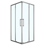 Душевое ограждение Loranto 90x90x190 раздвижная дверь, прозрачное стекло 6 мм, профиль серый матовый (CS-AB01GG-90)