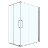Душевое ограждение Loranto 120x80x190 раздвижная дверь, универсальная, прозрачное стекло 6 мм, профиль хром (CS-AB01C-128)