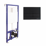 Инсталляция для скрытого монтажа Berges NOVUM кнопка L5 Soft Touch черная 040215