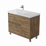 Тумба под раковину Aquanet Nova Lite 2.0 100 напольная, дуб рустикальный, левая