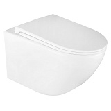 Унитаз подвесной Azario BONELLE 345х490х350 безободковый, смыв "Торнадо", с быстросъемным сиденьем микролифт (AZ-2801E)