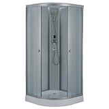 Душевая кабина Loranto 980х980х2150 белое заднее стекло, поддон 14 см, матовое стекло 4 мм, профиль хром матовый (CS-981TM/W-100)