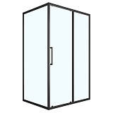 Душевое ограждение Loranto 120x80x190 раздвижная дверь, универсальная, прозрачное стекло 6 мм, профиль черный матовый (CS-AB02B-128)