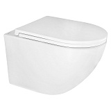 Унитаз подвесной Azario Gloria 360х490х360 безободковый, слив "скрытое Торнадо", с быстросъемным сиденьем микролифт (AZ-2003Т)