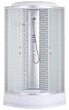 Душевая кабина Loranto 90х90х215 поддон 25 см, белый кирпичный узор, стекло 4 мм, профиль хром (CS-6690-25FW 90)