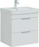 Тумба с раковиной Aquanet Ирис new 120 R подвесная 2 ящ. цв. белый глянец