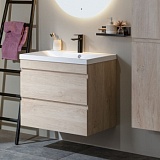 Тумба с раковиной Aquanet Нота new 90 цв.дуб светлый