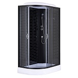 Душевая кабина Loranto 120х80х215 правосторонняя, поддон 13см, черный кирпичный узор, прозрачное стекло 4мм, профиль черный (CS6612013RGB120)