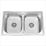 Мойка врезная двухчащевая Sinklight 78*48 0.8x180 выпуск 3 1/2