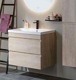 Тумба с раковиной Aquanet Нота new 100 цв.дуб светлый