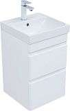 Тумба с раковиной Aquanet Слим 40 2 ящ. цв.белый сатин