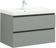 Тумба с раковиной Aquanet Вега 2.0 80 2 ящ. цв.мисти грин (раковина Ирис)