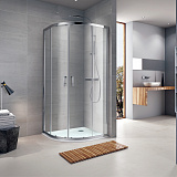 Душевое ограждение  KOLLER POOL ROUND R90RG 900x900x1900 не прозрачное Grape 6мм хром