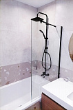 Шторка на ванну Oporto Shower 804В 50x140 стационарная прозрачное стекло