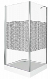 Душевое ограждение BAS FANTASY CR-90-F-CH 90x90 прозрачное стекло с зеркальным рисунком