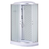 Душевая кабина Loranto 120х80х215 левосторонняя, поддон 13см, белый кирпичный узор, матовое стекло 4мм, профиль хром (CS6612013LFW120)