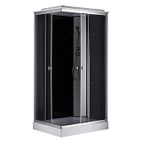 Душевая кабина Loranto 1000х800х2150 правосторонняя, черное заднее стекло, поддон 13см, матовое стекло 4мм, профиль сатин (CS-5180-13R G)