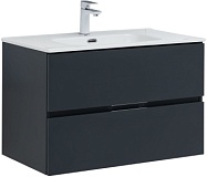 Тумба под раковину Aquanet Алвита New 80 2 ящика, антрацит
