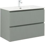 Тумба с раковиной Aquanet Джейн 90 цв.мисти грин (раковина Flat)