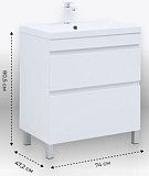 Тумба с раковиной Aquanet Нота New 75 белый глянец