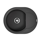 Каменная мойка Omoikiri Sakaime 60E-BL Tetogranit/черный овальная с крылом