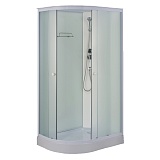 Душевая кабина Loranto 1180х780х2080 правосторонняя, белое заднее стекло, поддон 14 см, матовое стекло 4 мм, профиль белый (CS-877ECTM/W-120)