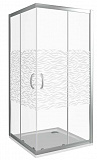 Душевое ограждение BAS INFINITY CR-80-W-CH 80x80 прозрачное стекло с рисунком