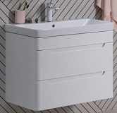 Тумба под раковину Aquanet София 80 белый глянец (2 ящика)