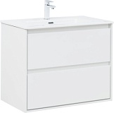 Тумба с раковиной Aquanet Милан (Flash) 80 цв. белый глянец