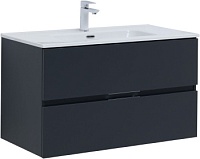 Тумба с раковиной Aquanet Алвита new 90 2 ящ. цв.антрацит