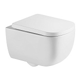 Унитаз подвесной Azario CAMPO 510х360х365 безободковый, система смыва скрытое "Торнадо", с быстросъемным сиденьем микролифт (AZ-1883WH)