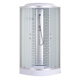 Душевая кабина Loranto 80х80х215 поддон 13см, белый кирпичный узор, матовое стекло 4мм, профиль хром (CS668013FW80)