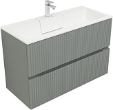 Тумба с раковиной Aquanet Джейн 100 цв.мисти грин (раковина Фортуна)