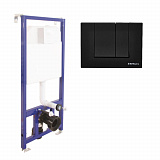 Инсталляция для скрытого монтажа Berges NOVUM кнопка Soft Touch S5 черная 040245