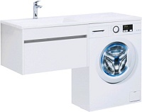 Тумба с раковиной Aquanet Токио 130 L белый (подвесная, 1 ящик)