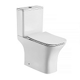 Унитаз-компакт Azario FRETTA SQUARE 650х340х790 напольный, безободковый с бачком и сиденьем микролифт (AZ-5121)