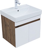 Тумба под раковину Aquanet Оптима 60 дуб рустикальный/белый сатин