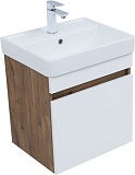 Тумба с раковиной Aquanet Оптима 50 цв. дуб рустикальный/белый сатин