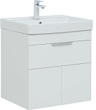 Тумба с раковиной Aquanet Ирис new 60 (Ирис Т) подвесная 1 ящ. 2 фасада цв.белый глянец