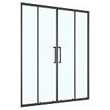 Душевая дверь Loranto 150x190 раздвижная, прозрачное стекло 6 мм, профиль черный матовый (CS-AB04B-150)