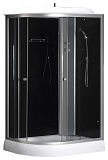 Душевая кабина LORANTO 120х80х215 с низким поддоном 13 см, черное закаленное стекло 4 мм, профиль хром (CS-66121R G 120)