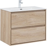 Тумба с раковиной Aquanet Милан 80 цв. дуб светлый