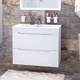 Тумба с раковиной Aquanet Практика 80 2 ящ. цв.белый матовый