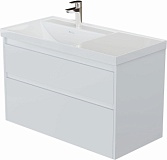 Тумба с раковиной Aquanet Nova Lite 2.0 90 L 2 ящ. цв. белый глянец