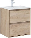 Тумба с раковиной Aquanet Милан 60 цв. дуб светлый