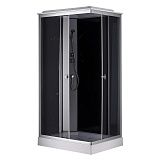 Душевая кабина Loranto 1000х800х2150 левосторонняя, черное заднее стекло, поддон 13см, матовое стекло 4мм, профиль сатин (CS-5180-13L G)