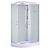 Душевая кабина Loranto 120х80х215 правосторонняя, поддон 13см, белый кирпичный узор, матовое стекло 4мм, профиль хром (CS6612013RFW120)