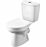 Унитаз компакт SANTEK Анимо с косым выпуском + сиденье дюропласт, 1.WH30.2.134