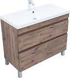 Тумба под раковину Aquanet Нота New 100 напольная, дуб веллингтон табак