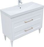 Тумба с раковиной Aquanet Бостон new 100 (Flash) цв.белый сатин, ручки золото